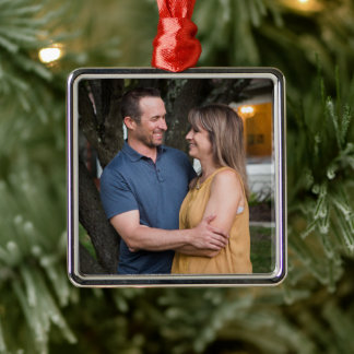 Ornamento De Metal Foto Profissional Simples Premium Quadrada