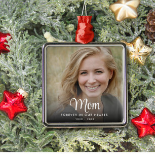 Ornamento De Metal Foto Simples Para Sempre Em Nosso Memorial De Cora