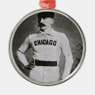 Ornamento De Metal Foto Vintage, jogador de beisebol de Chicago Sport