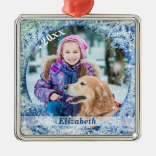 Ornamento De Metal Fotografia Congelada Personalizada