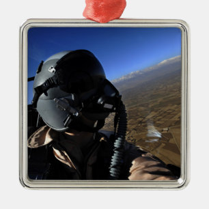 Ornamento De Metal Fotógrafo do combate aéreo de força aérea de E