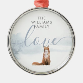 Ornamento De Metal Fox da Cena de Madeira de inverno