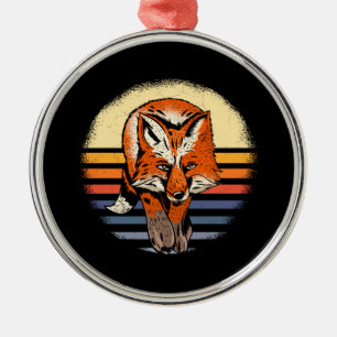 Ornamento De Metal Fox Retro Vintage