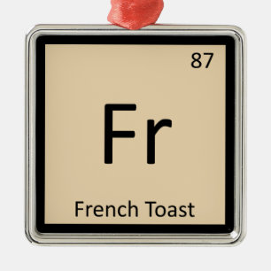 Ornamento De Metal Fr - Torrada Francesa Química Símbolo da Tabela Pe