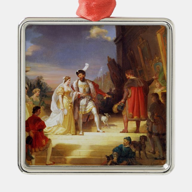 Ornamento De Metal Francois mim com Leonardo da Vinci (Frente)