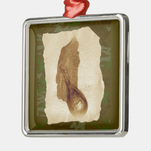 Ornamento De Metal Frasco em pó de couro antigo