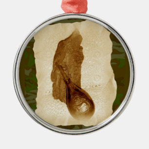 Ornamento De Metal Frasco em pó de couro antigo