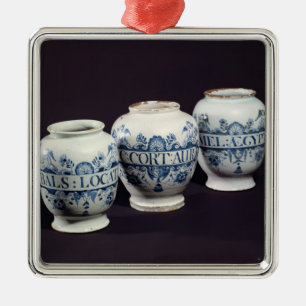 Ornamento De Metal Frascos da droga dos Apothecaries, c.1740