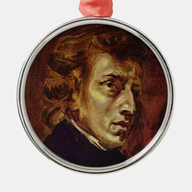Ornamento De Metal Frederic Chopin Retrait por Eugene Delacroix (Frente)
