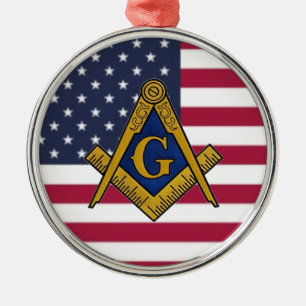 Ornamento De Metal Freemason Masonic Freemasonry Flag Americano