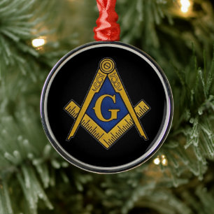 Ornamento De Metal Freemason Masonic Square e Compass Freemasonry