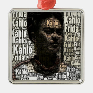 Ornamento De Metal Frida Kahlo Lettering Portrait