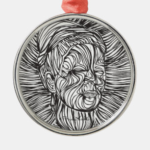 Ornamento De Metal Frida Kahlo Lines Portrait
