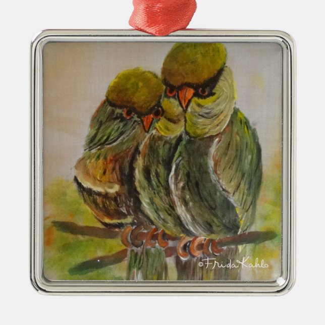 Ornamento De Metal Frida Kahlo Painted Birds (Frente)