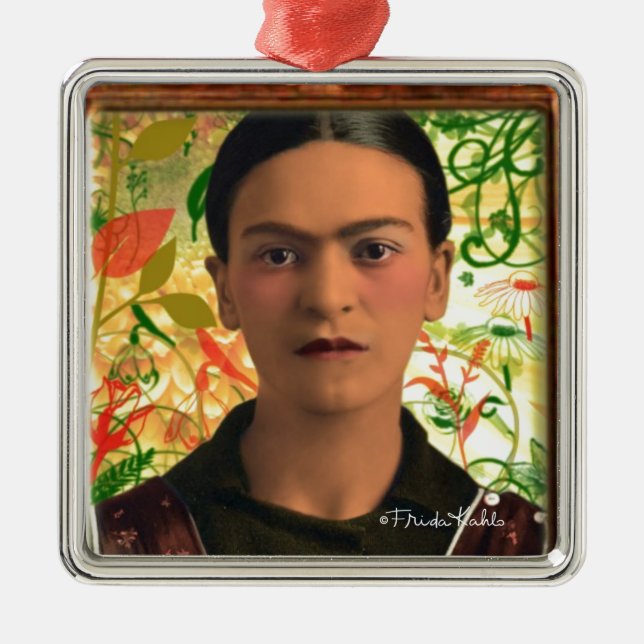 Ornamento De Metal Frida Kahlo Reflejando (Frente)