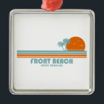 Ornamento De Metal Front Beach South Carolina Sun Palm Trees<br><div class="desc">Uma agradável viagem de 40 minutos a leste de Charleston,  Carolina do Sul,  Front Beach fica na Ilha de Palms,  um destino atraente à beira da praia que é tão popular entre os locais quanto com os visitantes da região.</div>