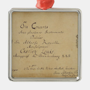 Ornamento De Metal Frontispício 'dos concertos de Brandemburgo