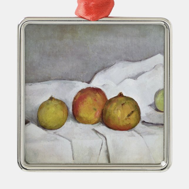 Ornamento De Metal Fruta em um pano, c.1890 de Paul Cezanne | (Frente)