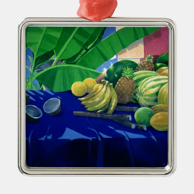 Ornamento De Metal Fruta tropical (Frente)