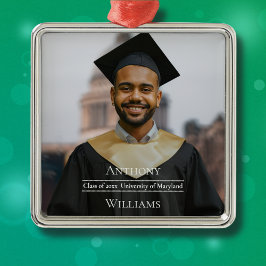 Ornamento De Metal Full Photo Minimalist Graduation 