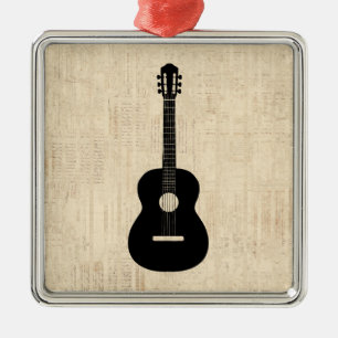 Ornamento De Metal Fundo de Script de Guitarra Acústica