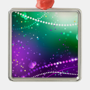Ornamento De Metal Fundo Roxo Festivo do Mardi Gras