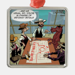 Ornamento De Metal Funny Horse Bank Robber