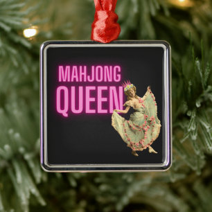 Ornamento De Metal Funny Vintage Mahjong Queen