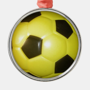Ornamento De Metal Futebol amarelo e preto.