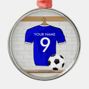 Ornamento De Metal Futebol branco personalizado Jersey