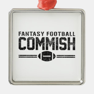 Ornamento De Metal Futebol Commish da fantasia