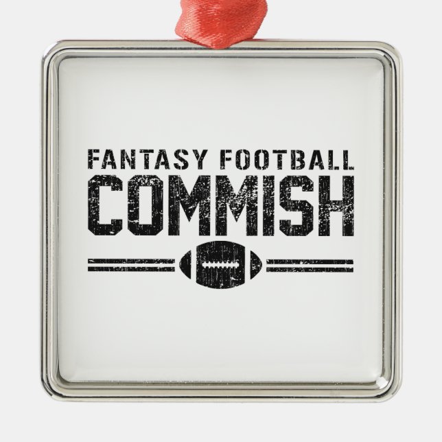 Ornamento De Metal Futebol Commish da fantasia (Frente)