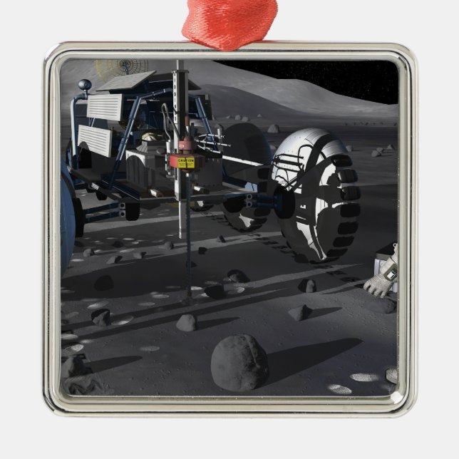 Ornamento De Metal Futuras missões de exploração do espaço (Frente)