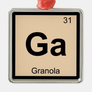 Ornamento De Metal Ga - Tabela Periódica de Química de Granola Símbol