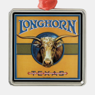 Ornamento De Metal Gado de Texas Longhorn