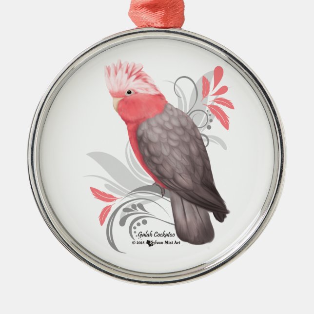 Ornamento De Metal Galah Cockatoo (Frente)