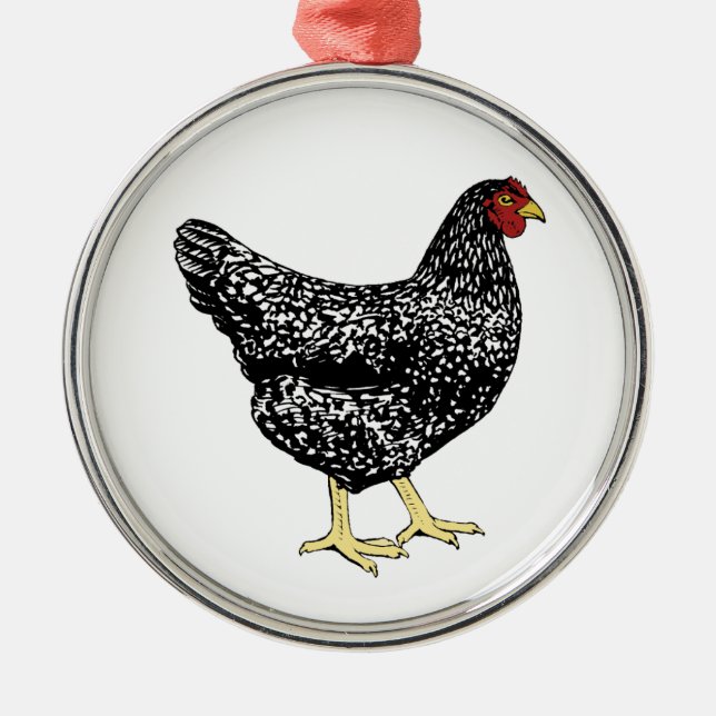 Ornamento De Metal Galinha poedeira da raça da herança - Plymouth (Frente)