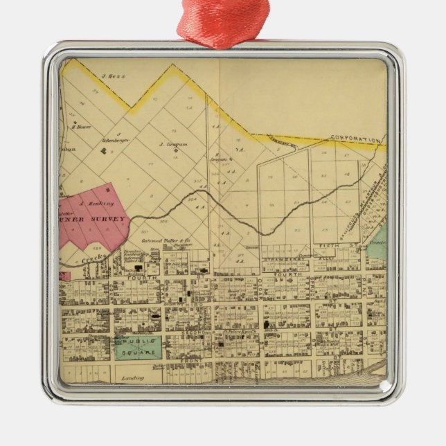 Ornamento De Metal Gallipolis, Ohio (Frente)