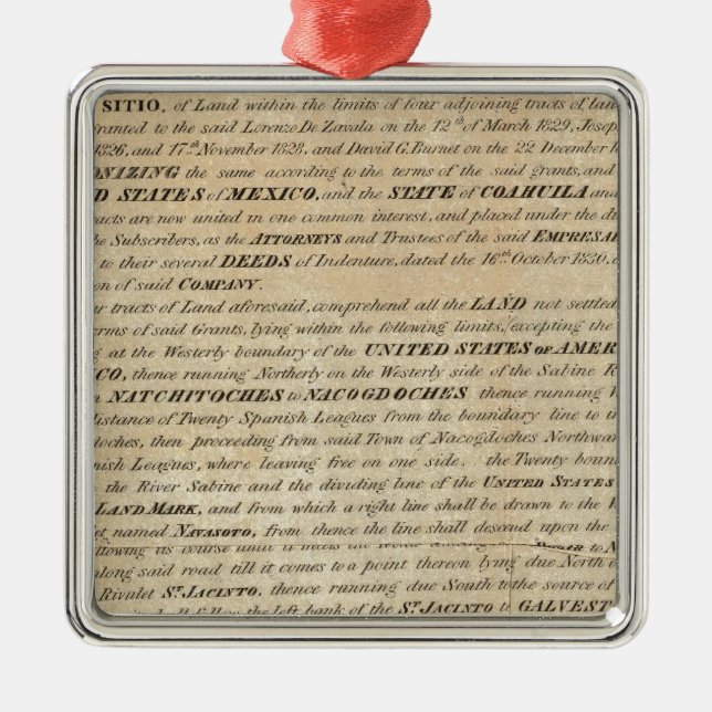 Ornamento De Metal Galveston Baía e Texas Terra Empresa (Frente)