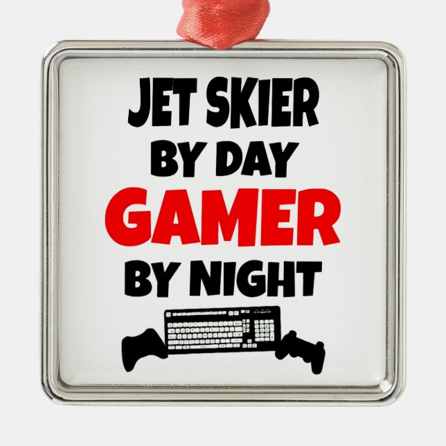 Ornamento De Metal Gamer Jet Skier (Frente)