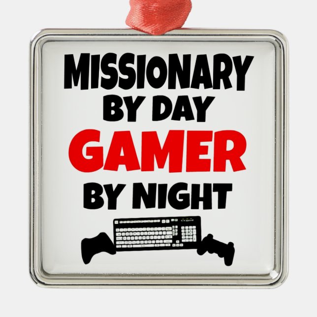 Ornamento De Metal Gamer Missionário (Frente)