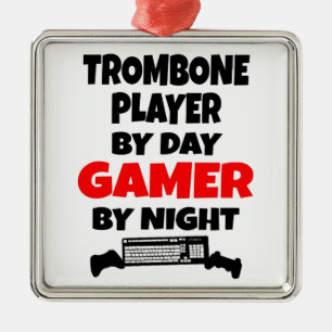 Ornamento De Metal Gamer Trombone Player