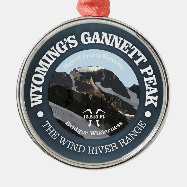 Ornamento De Metal Gannett Peak (Frente)