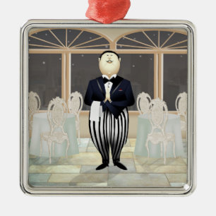 Ornamento De Metal Garçom do Restaurante