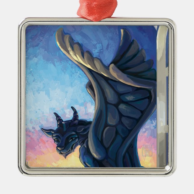 Ornamento De Metal Gargoyle Guardian (Frente)