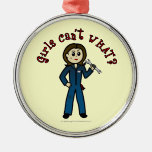 Ornamento De Metal Garota Mecânica Clara