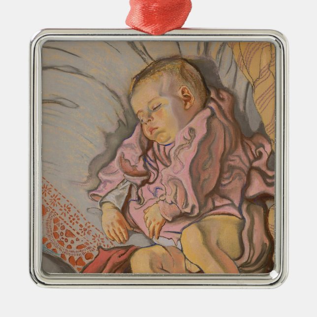 Ornamento De Metal Garoto Adormecido (Frente)