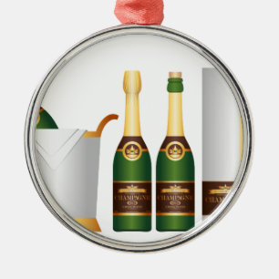 Ornamento De Metal garrafas do champanhe