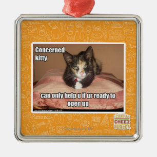 Ornamento De Metal Gatinho interessado