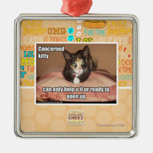 Ornamento De Metal Gatinho interessado